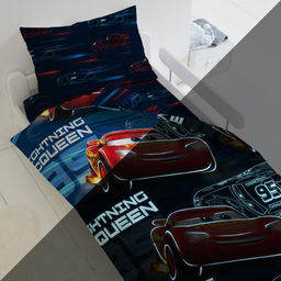 КПБ 1,5 хлопок "Тачки" Neon (70*70) рис. 8877+8879 вид 1 Молния