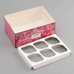 Цена за 5 шт. Коробка для 6 капкейков с прозрачной крышкой, Сияй от счастья, 23?16?10 см