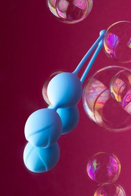 Вагинальные шарики TOYFA A-Toys Trot, силикон, голубой, 19,5 см  фото 13