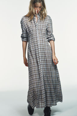 CHECK SHIRT DRESS - Zara фото 9
