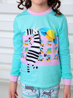 Пижама "Зебра",ментоловый