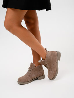 Ботинки 308.патрицияka.Капучино замша/мех