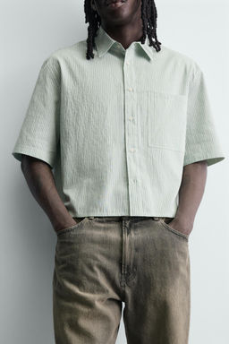 CAMISA CROPPED FIT CUADROS / Raya verde - Zara фото 6