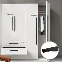 Ручка мебельная CAPPIO, L=1000 мм, м/о 960 мм, цвет черный