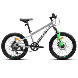 Велосипед 20" Rocket Rower, цвет серый/зеленый, размер 11"