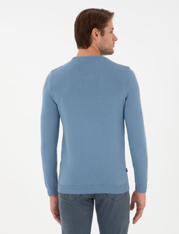 Koyu Mavi Slim Fit Bisiklet Yaka Triko Kazak - Pierre cardin фото 5