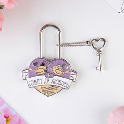 Замок свадебный с ключом «Совет да любовь»