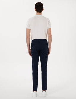 Lacivert Slim Fit Kanvas Pantolon