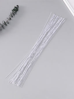 Проволока флористическая «Белая», для изготовления искусственных цветов, 40 см, сечение 0.07 см, набор 50 шт.