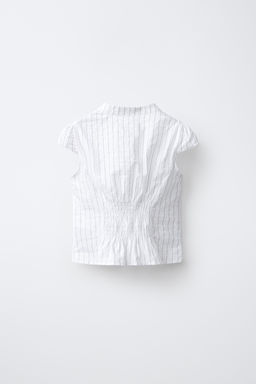 CAMISA RAYAS APLIQUE ALAMARES / Blanco / Negro - Zara фото 2