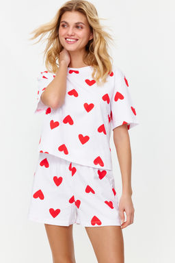 Trendyolmilla Pembe %100 Pamuklu Kalpli Sortlu Orme Pijama Tak?m? THMSS24PT00029 фото 8