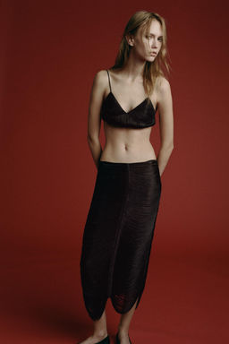 FRINGED MIDI SKIRT - Zara фото 6