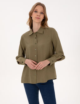 Haki Comfort Fit Uzun Kollu G_mlek