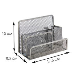 Подставка для канцелярских мелочей 4 отделения, серая, сетка - Calligrata фото 2