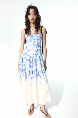 Vestido acampanado con tirantes de lazo - H&m фото 3