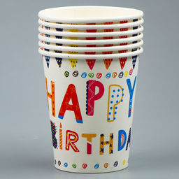 Стаканы бумажные С днём рождения, 6 шт.