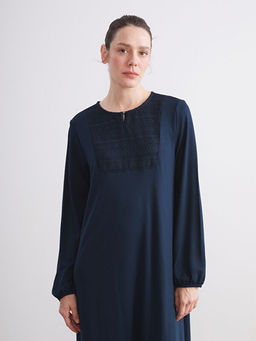 Bisiklet Yaka Dantel Detayl? A Kesim Elbise