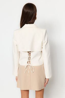 Tas Crop Dokuma Blazer Ceket TWOSS23BC00101 - Trendyolmilla фото 6