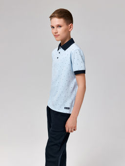 ACOOLA / Сорочка-поло верхняя для мальчиков Fakir синий принт  фото 8