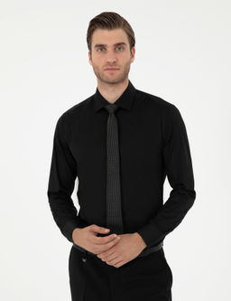 Siyah Ex. Slim Fit Uzun Kollu Basic G_mlek