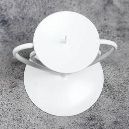 Подсвечник на 1 свечу «Гламур», металл, 9×10.2 см, белый