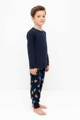 К 1606/индиго,цветные мини дино пижама дет