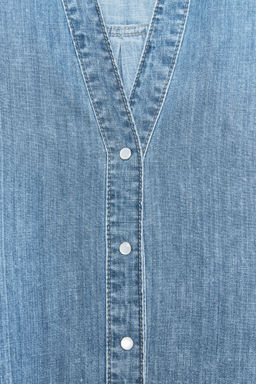 Z1975 FLOWING WIDE SLEEVE DENIM SHIRT - Zara фото 7