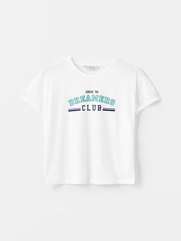 Bisiklet Yaka Bask?l? Kad?n Pijama ?st