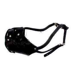 Намордник кожаный цельнокроенный питбультерьер, ДН 8 см, ОМ 30 см, чёрный - Пижон фото 2