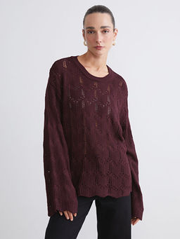 Bisiklet Yaka Ajurlu Kad?n Triko Kazak