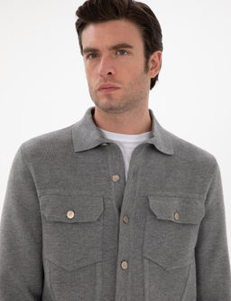 Серый обычный посадка в трикотаж кардиган - Cacharel фото 2