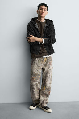 ABSTRACT PRINT CARPENTER TROUSERS - Zara фото 5