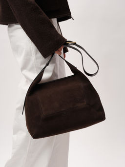 Замшевая сумка Mosaic DBR 31376 черный каштан фото 4