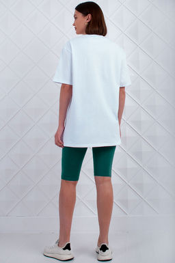 Арт. 5737 Костюм с велосипедками 42-50 (5 шт) Цвет:верх-белый,низ изумрудный - Калинка фото 3