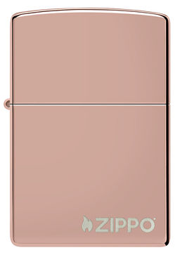 Зажигалка ZIPPO Логотип с глянцевым покрытием Розовое золото | High Polish Rose Gold 49190ZL