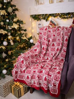 07101 Плед трикотажный (красный)