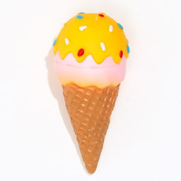 Игрушка пищащая Эскимо для собак, 14 см, жёлтая - Пижон фото 2