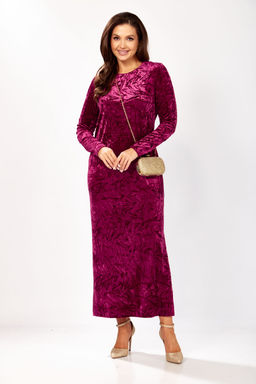 Платье Gizart 5339/1 брусничный жатка