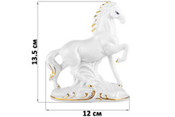 Фигурка декоративная 12*5,5*13,5 см Лошадь белая с золотом, фарфор - Elan gallery фото 2