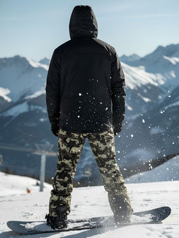 Горнолыжный костюм мужской зимний черного цвета 02412Ch