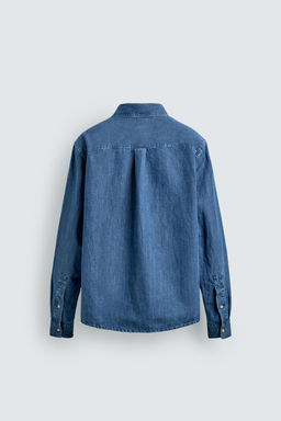 CAMISA REGULAR FIT CHAMBRAY / Azul medio - Zara фото 7