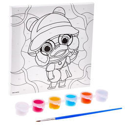 Картина по номерам для детей «Стильная уточка», 15 х 15 см