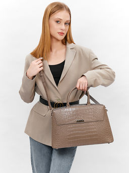 LACCOMA сумка НИ8099-серый натуральная кожа хлопок