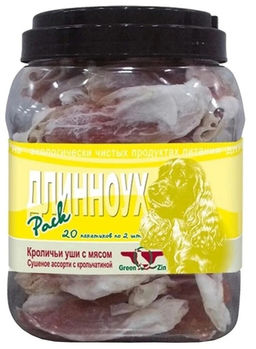 Грин Кьюзин ПАК ДЛИННОУХ (Сушеные уши кролика с крольчатиной в индивидуальной упаковке) 500г 1/6 RbSb500Pc