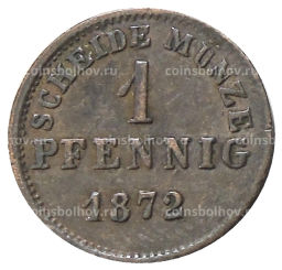 1 пфенниг 1872 года Германские государства  Гессен-Дармштадт