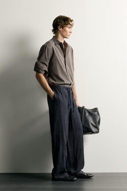 PANTAL?N RELAXED FIT 100% LINO / Marino oscuro - Zara фото 16