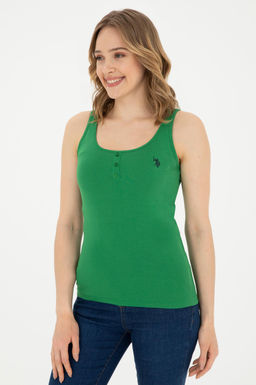 Женская зеленая базовая футболка Неожиданная скидка в корзине