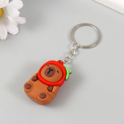 Цена за 12 шт. Брелок для ключей на кольце «Капибара», резина, 4.4×2.8×2.2 см, МИКС