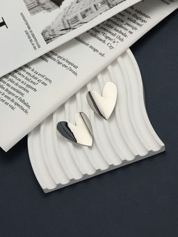 Серьги металл Сердце нежность, цвет серебро - Qf фото 4