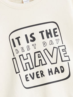 Bask?l? Erkek ?ocuk Sweatshirt